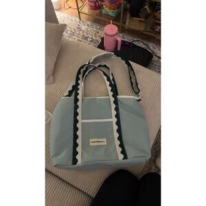 Business & Pleasure Co Canvas Tote Bag Sage Green Beach Travel Shoulder Bag